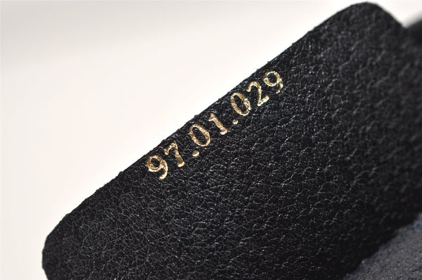Authentic GUCCI Vintage Clutch Hand Bag Purse GG PVC Leather Black 7606J