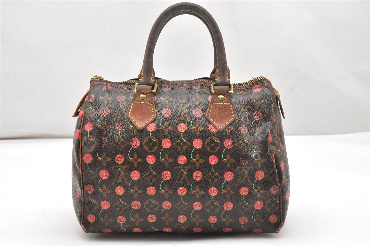 Authentic Louis Vuitton Monogram Cherry Speedy 25 Hand Bag M95009 Junk 7608K