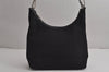 Authentic GUCCI Vintage Shoulder Hand Bag Purse Nylon Leather Black 7609J