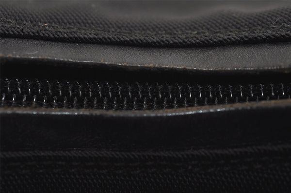 Authentic GUCCI Vintage Shoulder Hand Bag Purse Nylon Leather Black 7609J