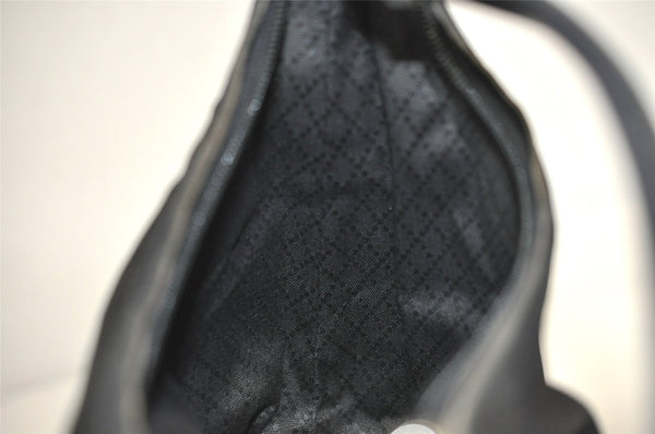 Authentic GUCCI Vintage Shoulder Hand Bag Purse Nylon Leather Black 7609J