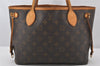 Authentic Louis Vuitton Monogram Neverfull PM Shoulder Tote Bag M40155 LV 7609K