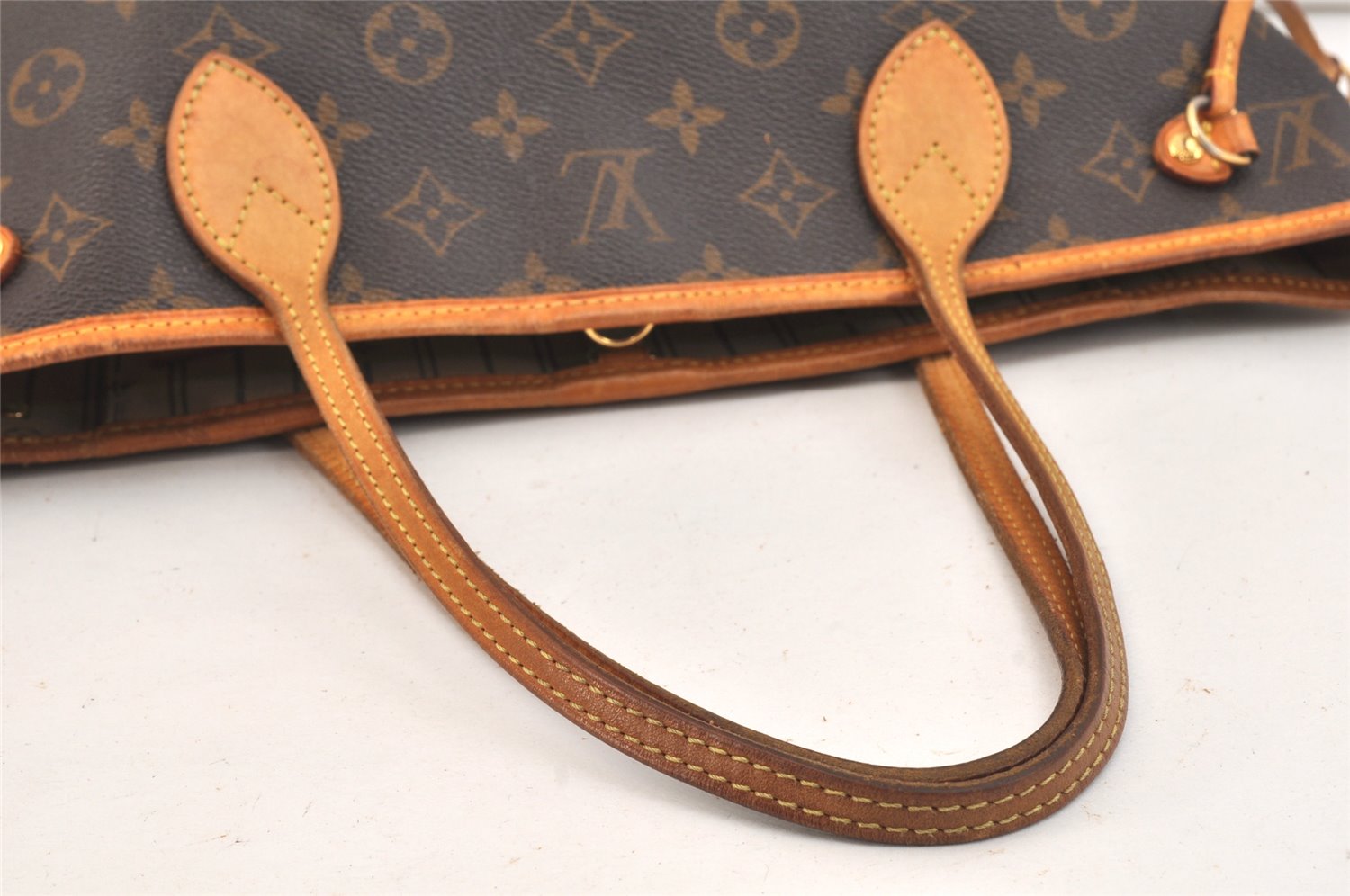 Authentic Louis Vuitton Monogram Neverfull PM Shoulder Tote Bag M40155 LV 7609K