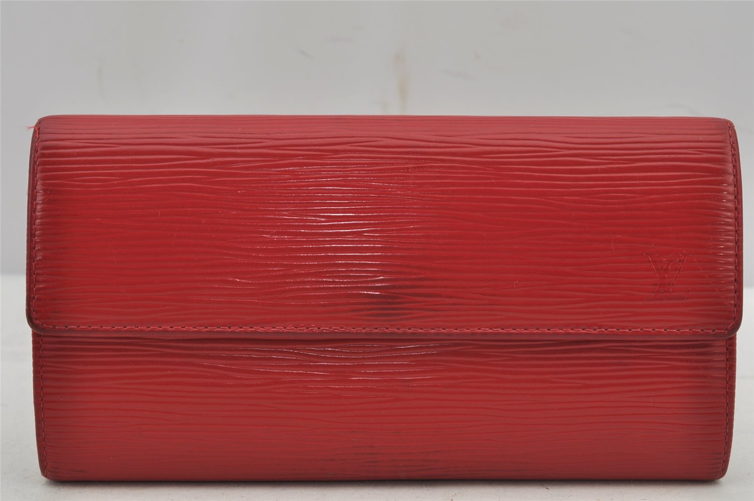 Auth Louis Vuitton Epi Pochette Porte Monnaie Credit Wallet Red M63577 LV 7612J