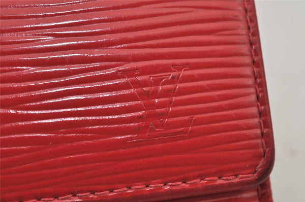 Auth Louis Vuitton Epi Pochette Porte Monnaie Credit Wallet Red M63577 LV 7612J
