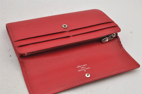 Auth Louis Vuitton Epi Pochette Porte Monnaie Credit Wallet Red M63577 LV 7612J