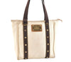 Authentic Louis Vuitton Antigua Cabas MM Tote Bag White Brown M40036 LV 7612K