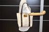 Authentic Louis Vuitton Antigua Cabas MM Tote Bag White Brown M40036 LV 7612K