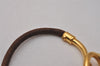 Authentic HERMES Jumbo Bracelet Accessories Leather Brown Gold 7613I