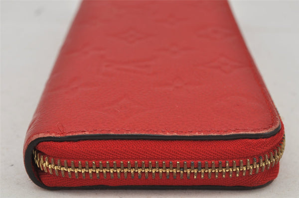 Authentic Louis Vuitton Empreinte Portefeuille Clemence Wallet M60169 Red 7613J