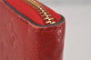 Authentic Louis Vuitton Empreinte Portefeuille Clemence Wallet M60169 Red 7613J