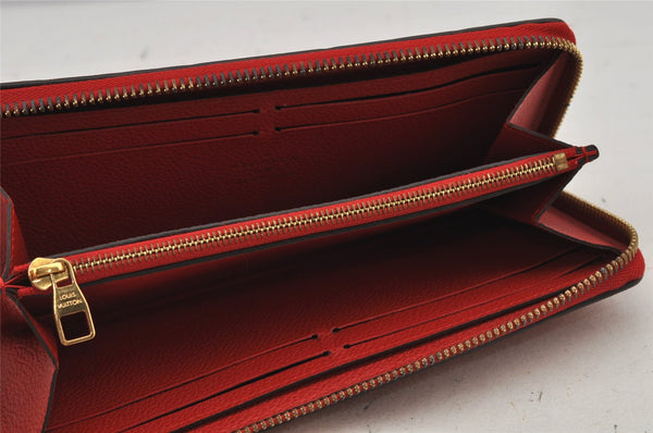 Authentic Louis Vuitton Empreinte Portefeuille Clemence Wallet M60169 Red 7613J