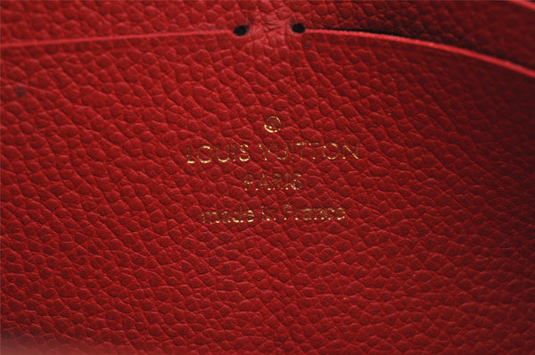 Authentic Louis Vuitton Empreinte Portefeuille Clemence Wallet M60169 Red 7613J