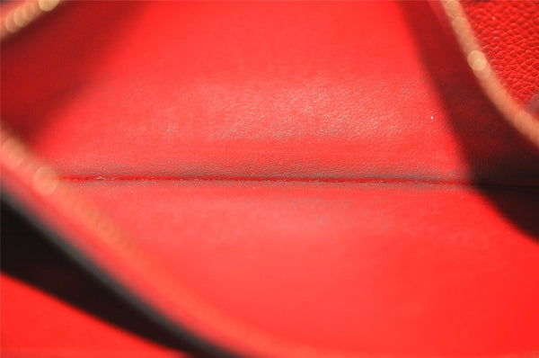 Authentic Louis Vuitton Empreinte Portefeuille Clemence Wallet M60169 Red 7613J