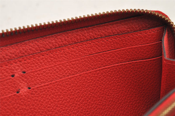 Authentic Louis Vuitton Empreinte Portefeuille Clemence Wallet M60169 Red 7613J