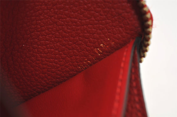 Authentic Louis Vuitton Empreinte Portefeuille Clemence Wallet M60169 Red 7613J