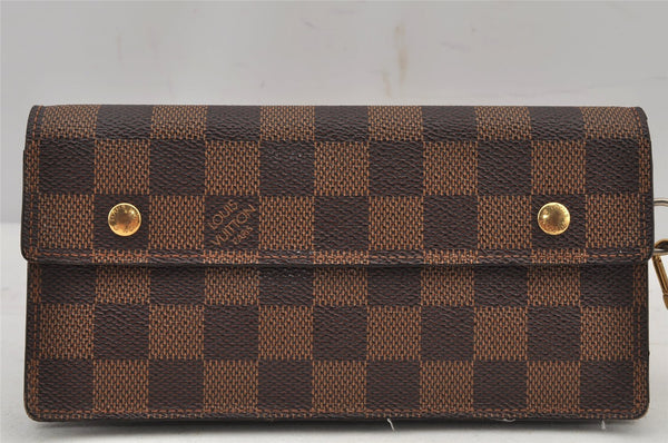 Authentic Louis Vuitton Damier Portefeuille Accordeon Wallet N60002 LV 7614J