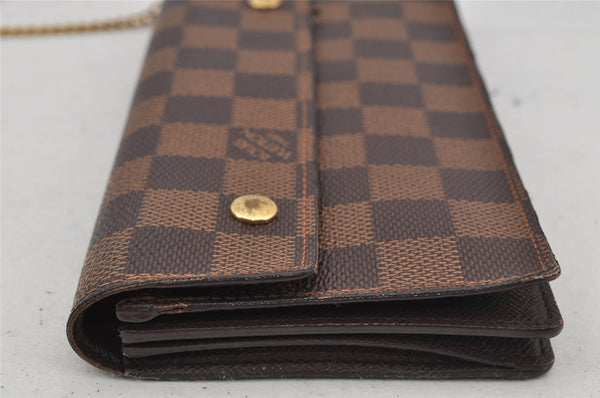 Authentic Louis Vuitton Damier Portefeuille Accordeon Wallet N60002 LV 7614J