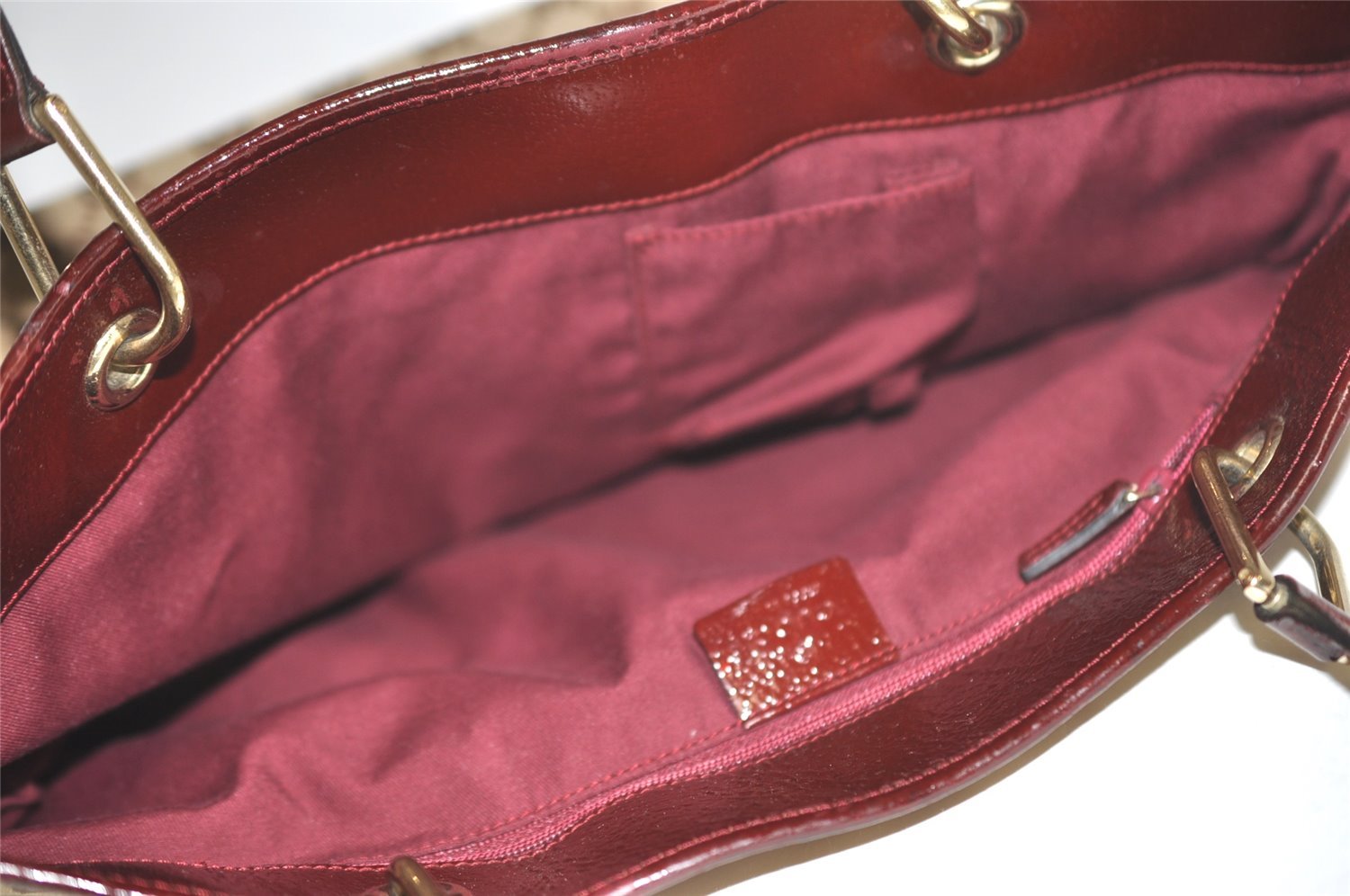 Authentic GUCCI Eclipse Shoulder Tote Bag GG Canvas Leather 120836 Brown 7615I