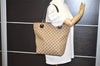 Authentic GUCCI Eclipse Shoulder Tote Bag GG Canvas Leather 120836 Brown 7615I