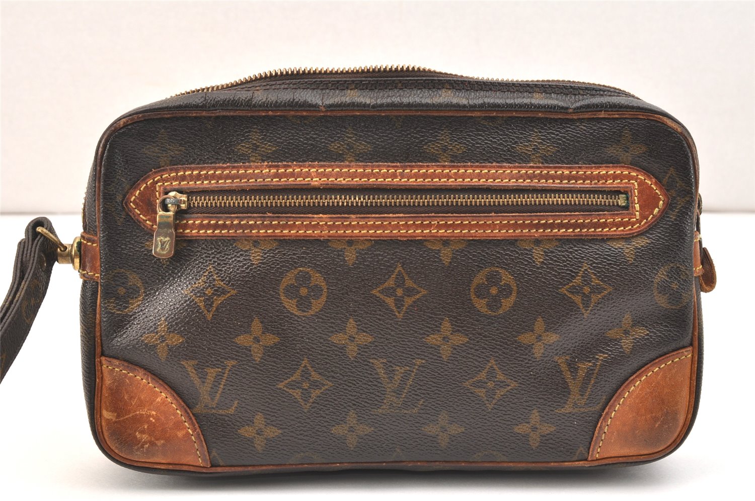 Authentic Louis Vuitton Monogram Marly Dragonne GM M51825 Clutch Bag Junk 7615K