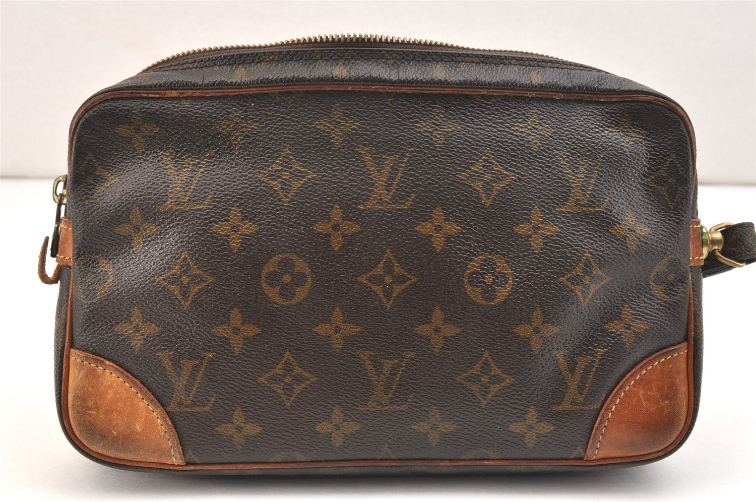 Authentic Louis Vuitton Monogram Marly Dragonne GM M51825 Clutch Bag Junk 7615K