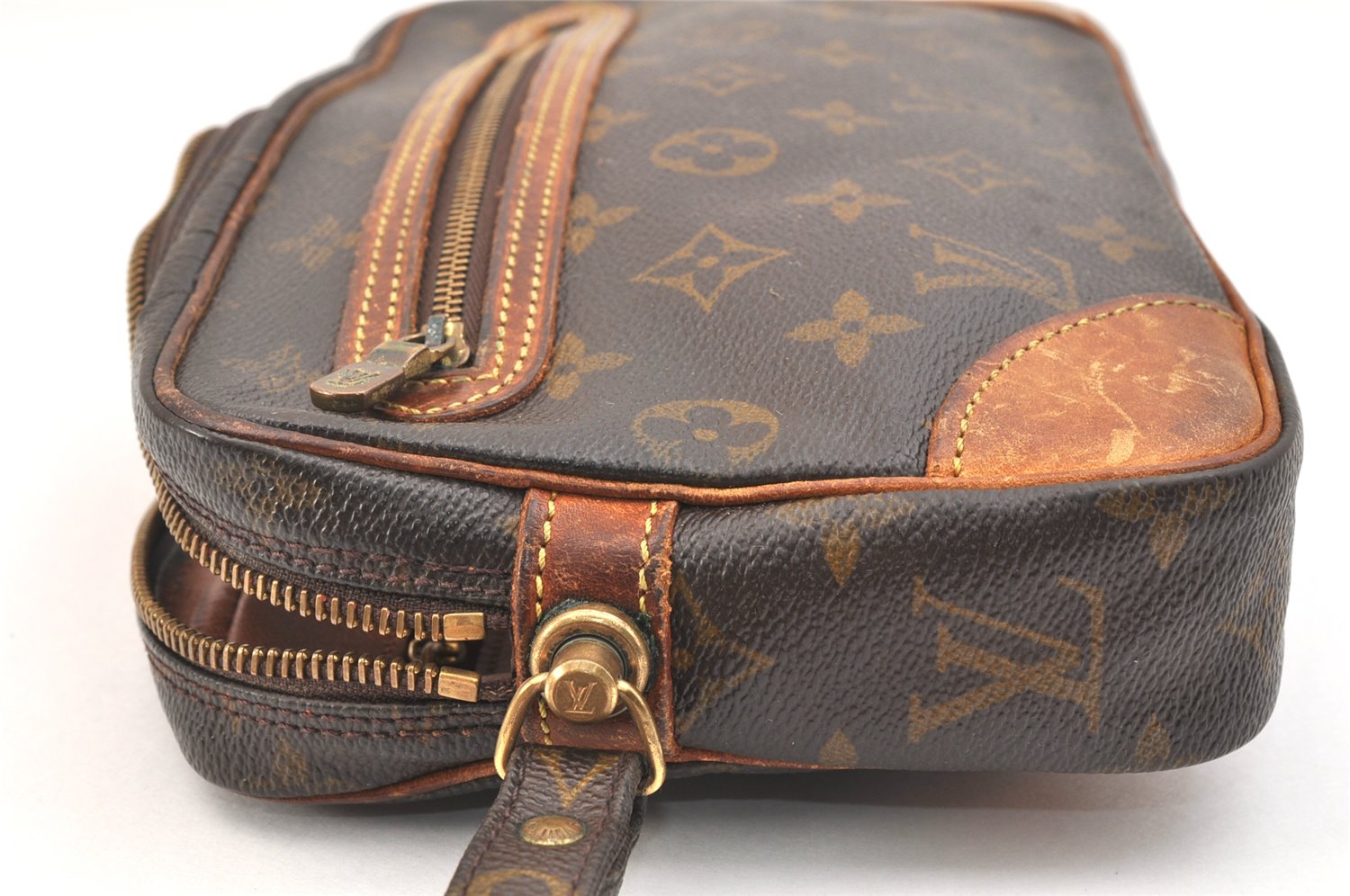 Authentic Louis Vuitton Monogram Marly Dragonne GM M51825 Clutch Bag Junk 7615K