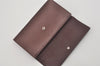 Auth Louis Vuitton Monogram Mat Porte Tresor International Wallet Wine Red 7617I