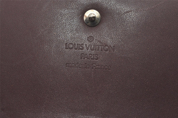 Auth Louis Vuitton Monogram Mat Porte Tresor International Wallet Wine Red 7617I