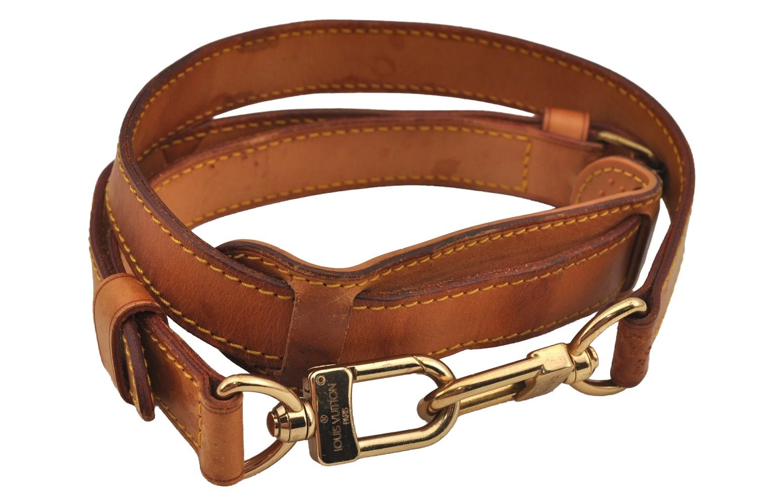 Authentic Louis Vuitton Leather Shoulder Strap Beige 35.6-42.7