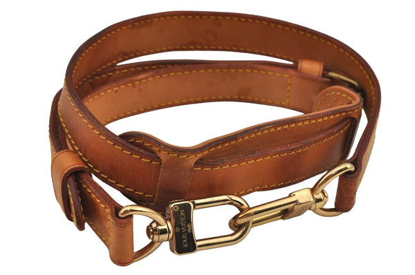 Authentic Louis Vuitton Leather Shoulder Strap Beige 35.6-42.7" LV 7618J