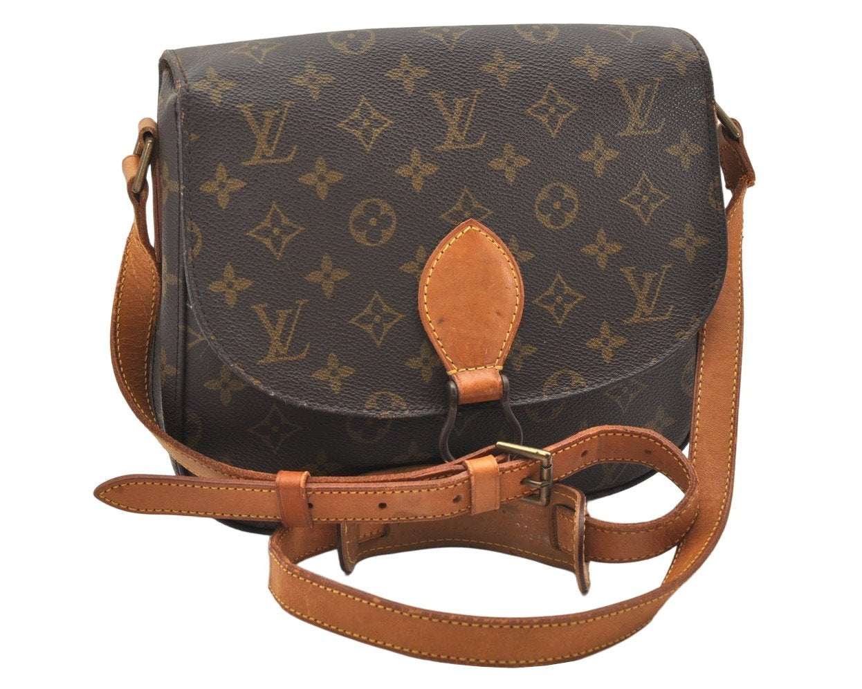 Authentic Louis Vuitton Monogram Saint Cloud GM M51242 Shoulder Cross Bag 7618K