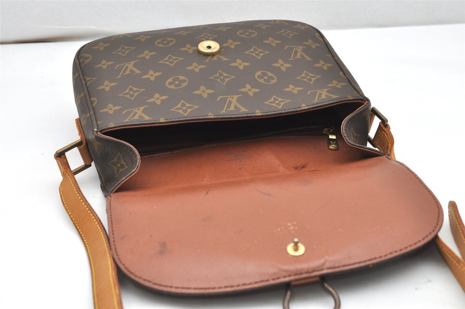 Authentic Louis Vuitton Monogram Saint Cloud GM M51242 Shoulder Cross Bag 7618K