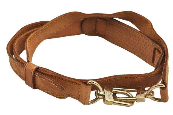 Authentic Louis Vuitton Leather Shoulder Strap Beige 42.3-49" LV 7620J