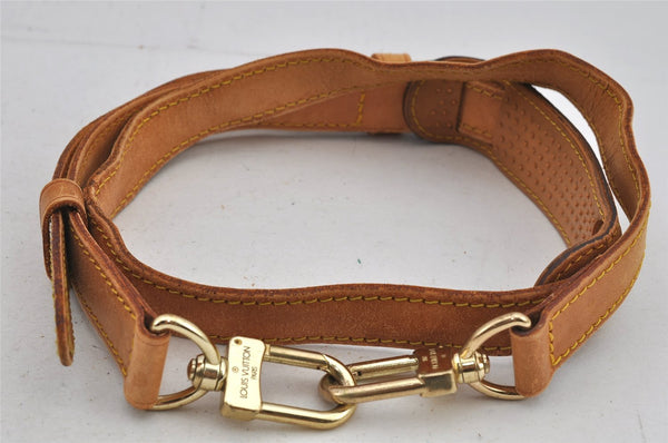 Authentic Louis Vuitton Leather Shoulder Strap Beige 42.3-49" LV 7620J