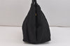 Authentic PRADA Tessuto Fiocco Ribbon Nylon Leather Hand Tote Bag Black 7620K