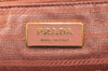 Authentic PRADA Tessuto Fiocco Ribbon Nylon Leather Hand Tote Bag Black 7620K