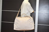 Authentic CHANEL New Travel Line 2Way Boston Bag Nylon Leather Beige 7624I