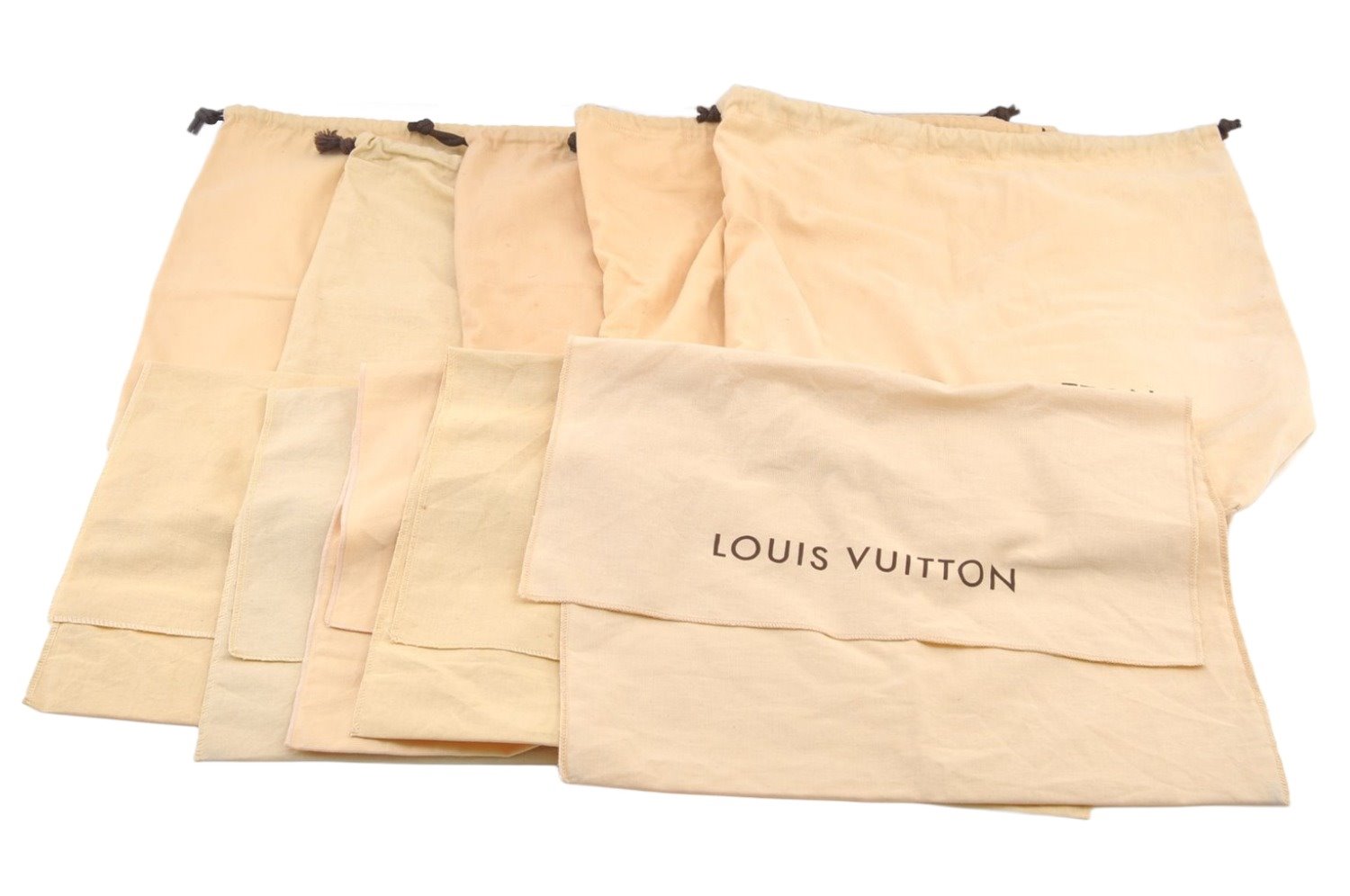 Authentic Louis Vuitton Dust Bag 10 Set Cotton Beige 11x20.1x6.7 LV 7625J
