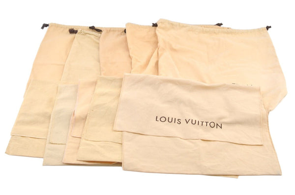Authentic Louis Vuitton Dust Bag 10 Set Cotton Beige 11x20.1x6.7 LV 7625J