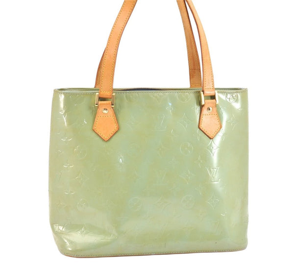 Authentic Louis Vuitton Vernis Houston Shoulder Hand Bag Green LV Junk 7625K