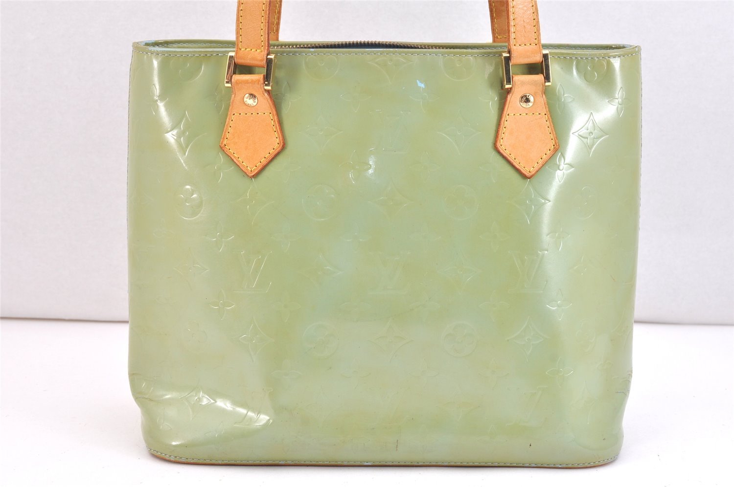 Authentic Louis Vuitton Vernis Houston Shoulder Hand Bag Green LV Junk 7625K