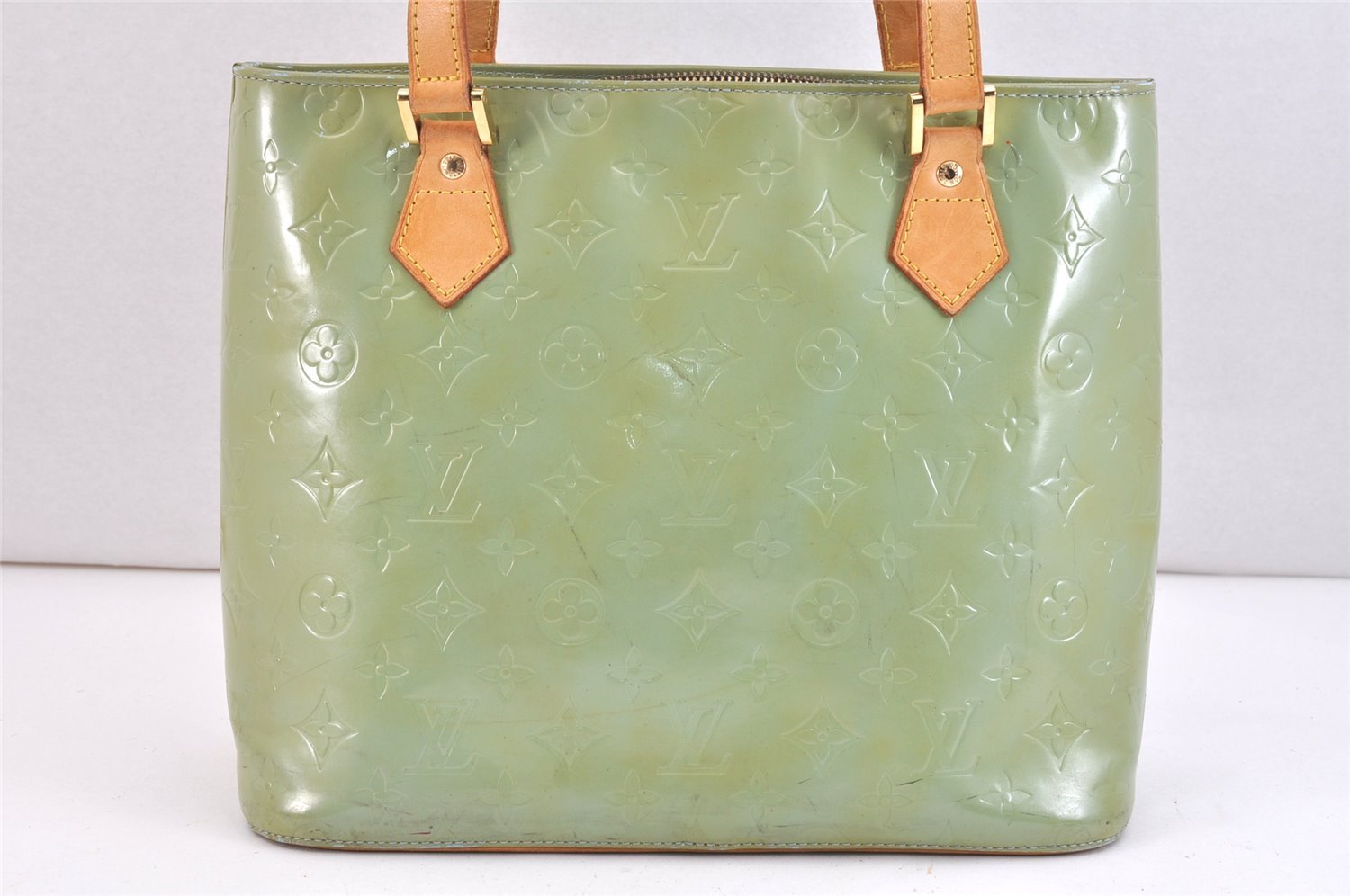 Authentic Louis Vuitton Vernis Houston Shoulder Hand Bag Green LV Junk 7625K