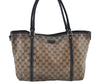 Authentic GUCCI GG Crystal Shoulder Tote Bag PVC Leather 265695 Brown 7626G