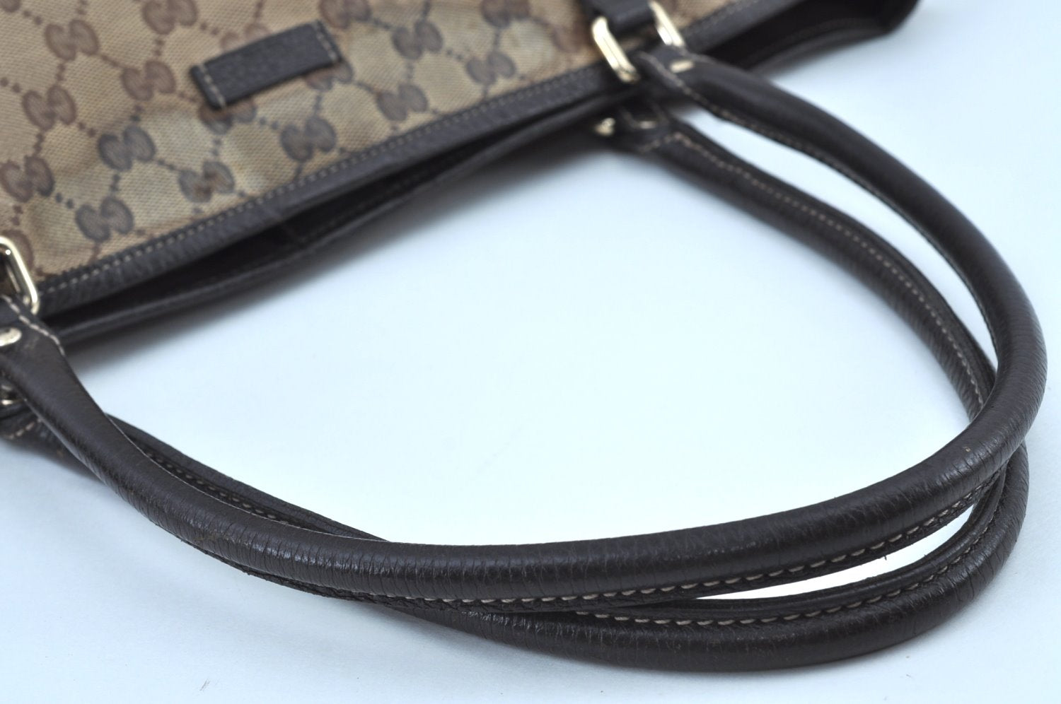 Authentic GUCCI GG Crystal Shoulder Tote Bag PVC Leather 265695 Brown 7626G