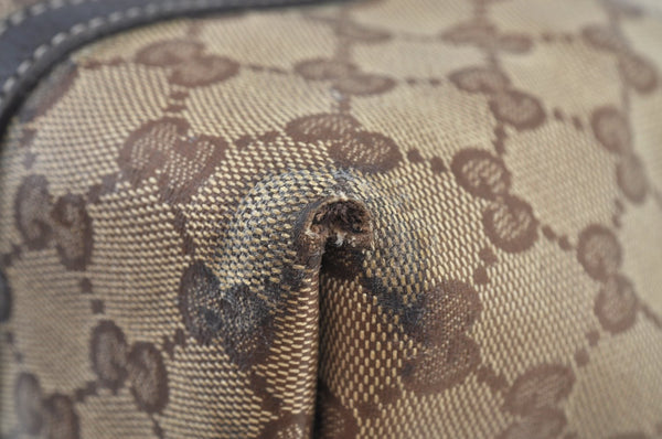 Authentic GUCCI GG Crystal Shoulder Tote Bag PVC Leather 265695 Brown 7626G