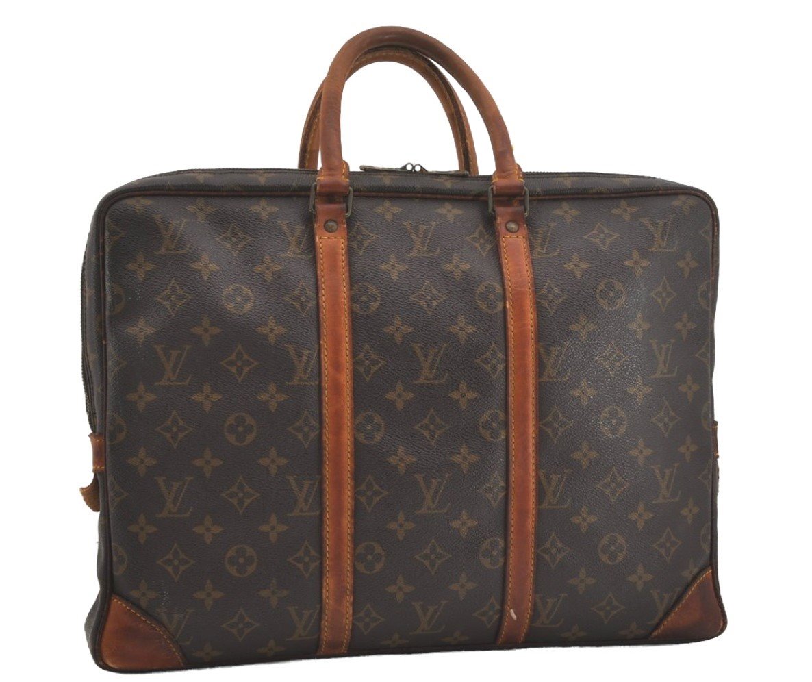 Authentic Louis Vuitton Monogram Porte Documents Voyage M53361 Briefcase 7628I