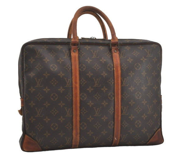 Authentic Louis Vuitton Monogram Porte Documents Voyage M53361 Briefcase 7628I