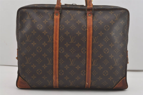 Authentic Louis Vuitton Monogram Porte Documents Voyage M53361 Briefcase 7628I