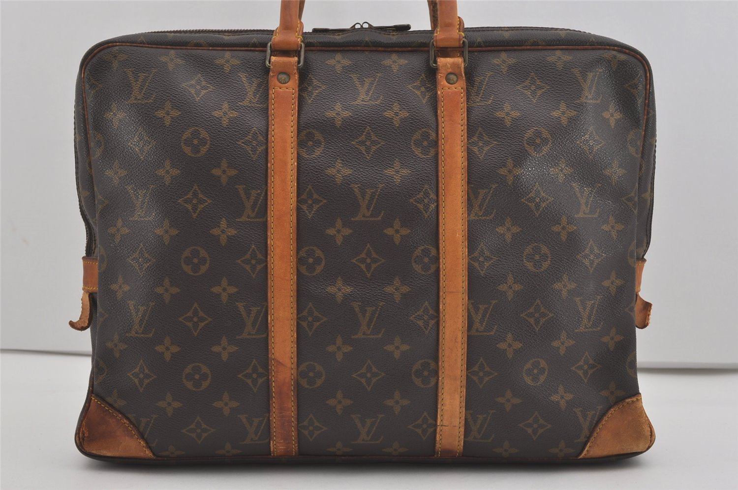 Authentic Louis Vuitton Monogram Porte Documents Voyage M53361 Briefcase 7628I